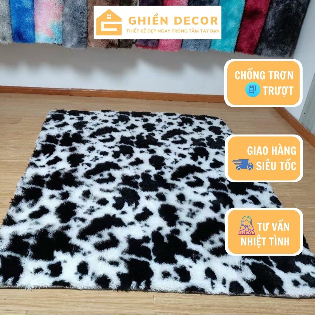 Thảm Lông Hình Chữ Nhật Màu Bò Sữa Dùng Lót Sàn Phòng Ngủ 1M6 X 2M - Phòng Khách Phong Cách Dễ Thương – Ghiền Decor