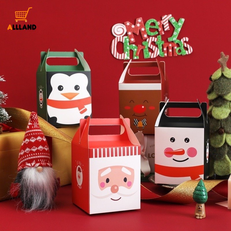 Hộp Giấy Đựng Kẹo Giáng Sinh Hình Ông Già Noel Hoạt Hình Sáng Tạo
