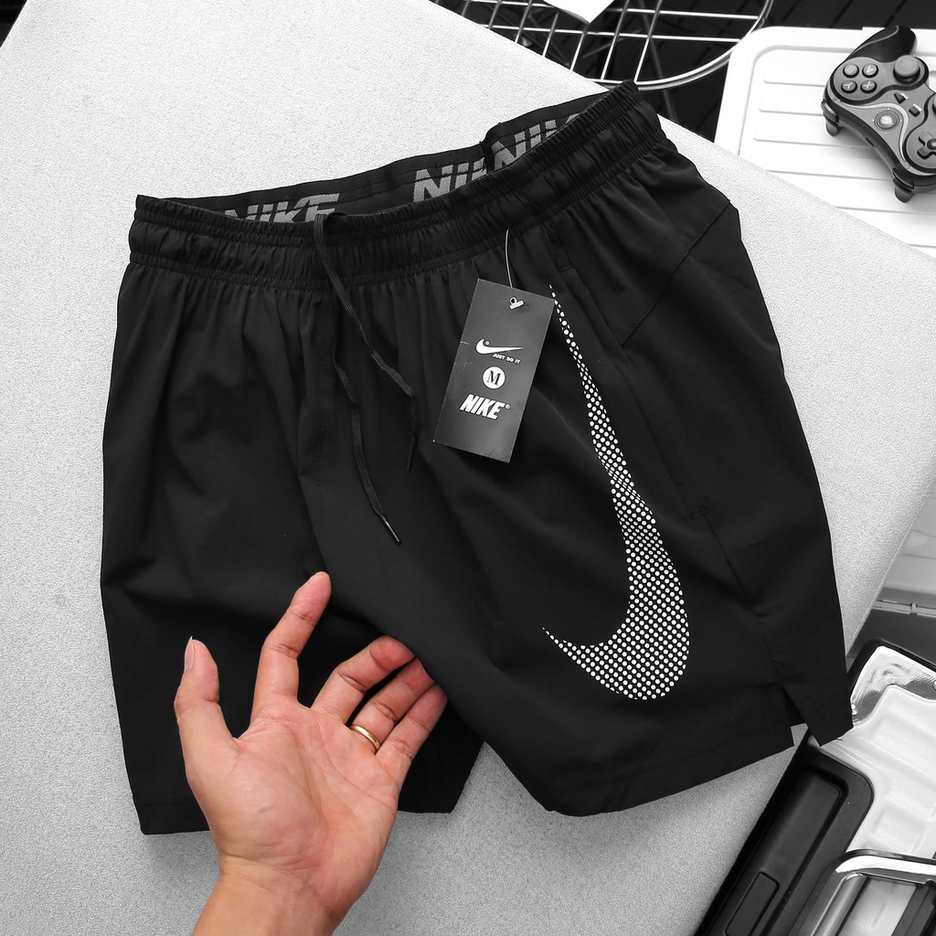 Quần short thể thao gym bigsize nam xuất khẩu vải gió 3 túi khóa cạp chun STT - HM - 018