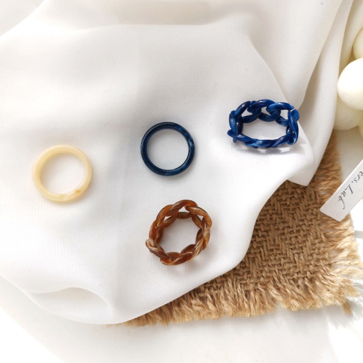 Bộ 2 Nhẫn Đính Đá Sang Trọng Phong Cách Cổ Điển C57