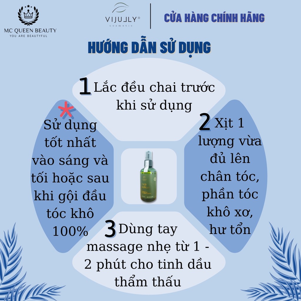 Xịt tóc bưởi Vijully giúp kích thích mọc tóc nhanh dài giảm rụng làm dày tóc 100ml - MC QUEEN BEAUTY