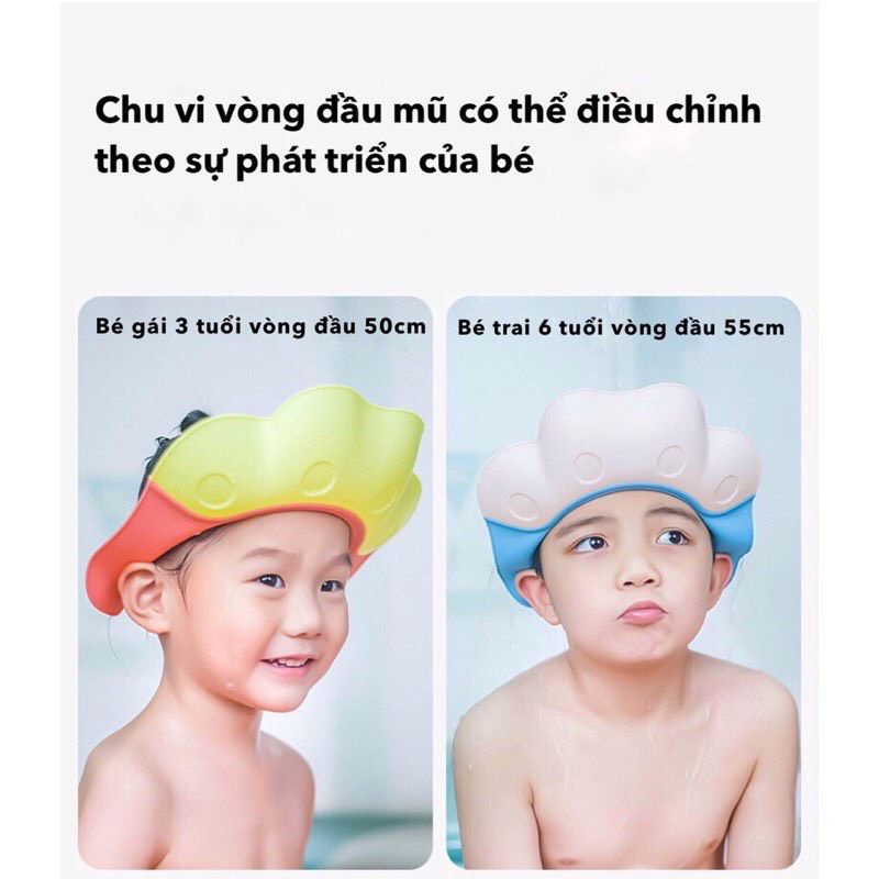 MŨ GỘI ĐẦU CHẮN NƯỚC CHO BÉ TỪ 6M+