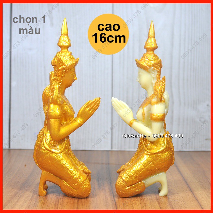 Bộ 2 Tượng Chư Thiên Quỳ Sơn Nhũ – Cao 16cm -  6861