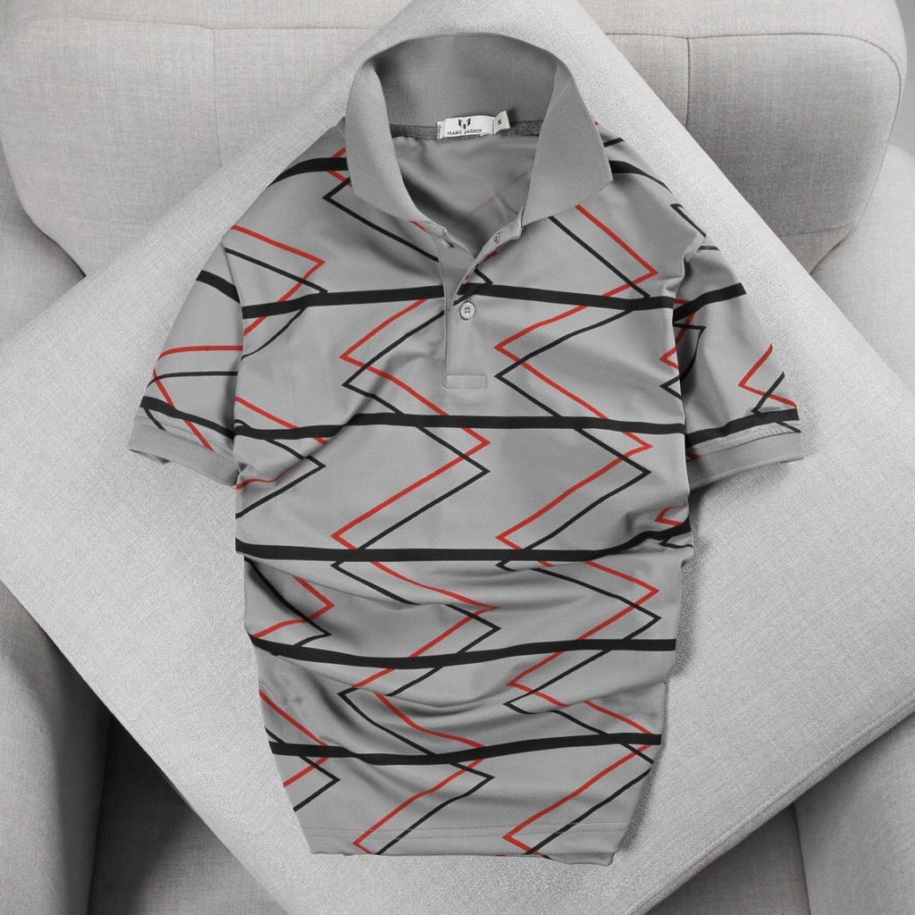 Áo thun polo nam MARC ZIGZAG big size 3XL 90kg, chất liệu cotton Polyamide mềm mịn, thoáng mát