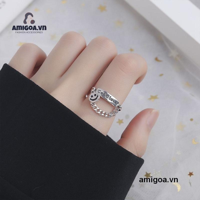 ✨✨Bộ nhẫn hình mặt cười phong cách hip hop Hàn Quốc