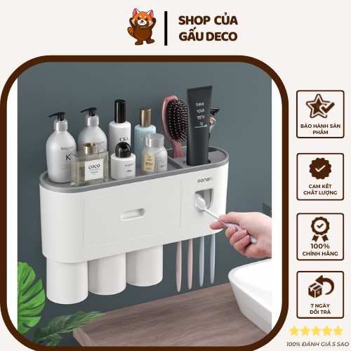 [Loại 1] Kệ Phòng Tắm Thông Minh OENON - Chính hãng -  Kèm Cốc Hút Từ Tính Có Nhả Kem Đánh Răng Tự Động