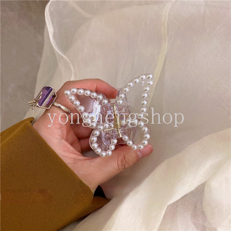 Kẹp Tóc Hình Bướm Đính Ngọc Trai Thời Trang Cho Nữ