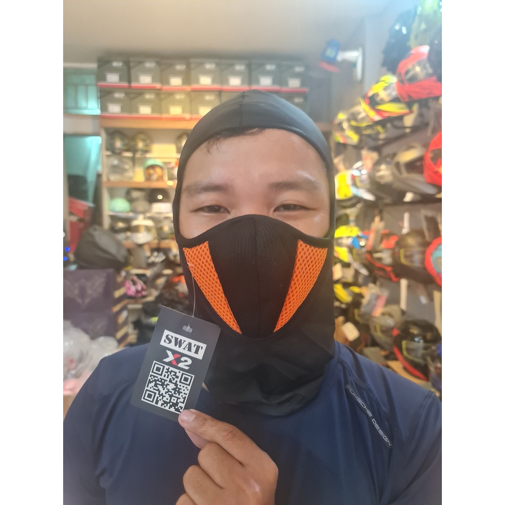 Khăn ninja SWAT X2 trùm đầu màu cam