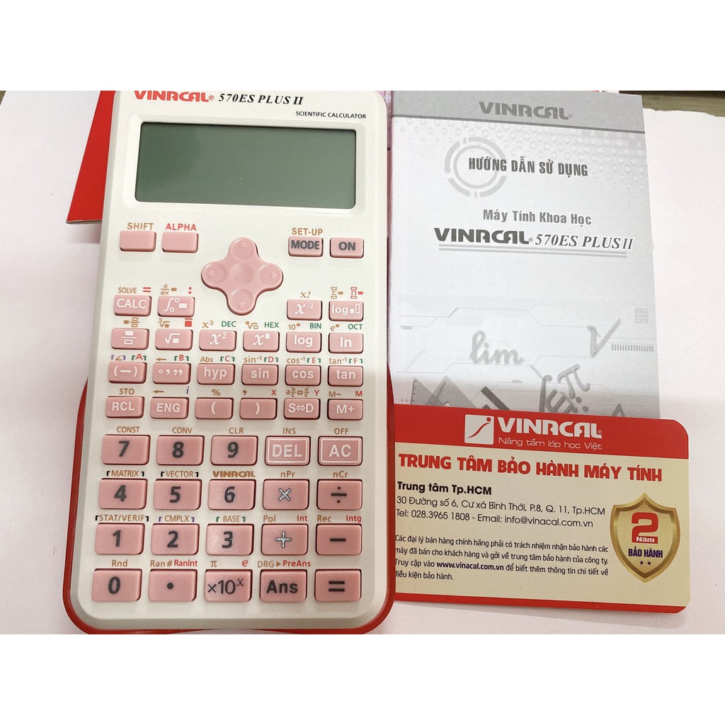Máy tính VINACAL 570 ES PLUS II MÀU XANH HỒNG -CHÍNH HÃNG BH 2 NĂM