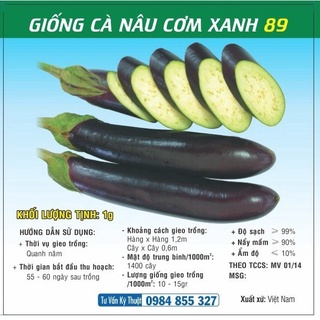 Hạt giống Cà Nâu Cơm Xanh 89