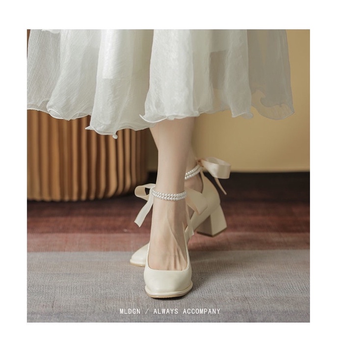 Giày mary jane nơ phong cách nữ sang chảnh