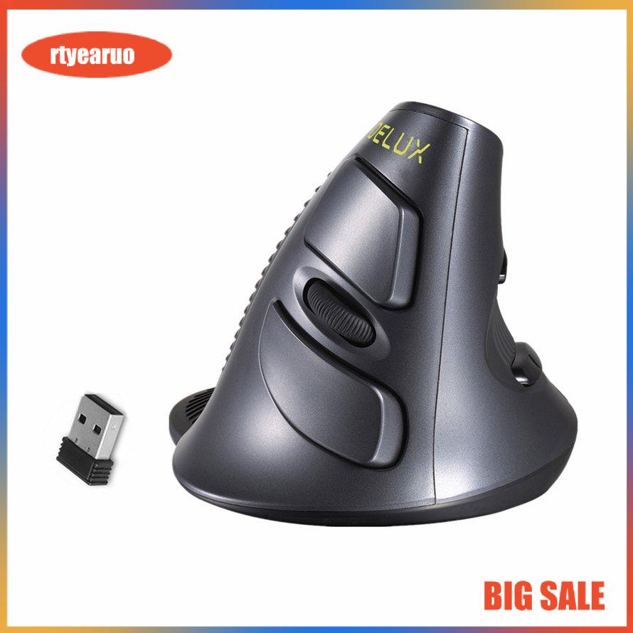 Delux M618GX Wireless Mouse 6 Buttons Ergonomic Vertical Mouse for Laptop PC