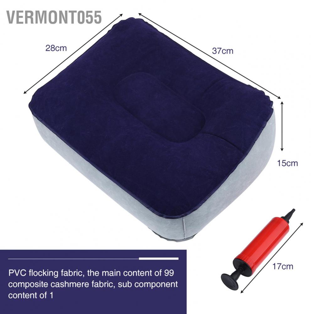Hàng Hot Bơm hơi Flocking Du lịch Gối mềm Chuyến bay Gối thư giãn Đệm với máy bơm khíHàng giao ngayVermont055
