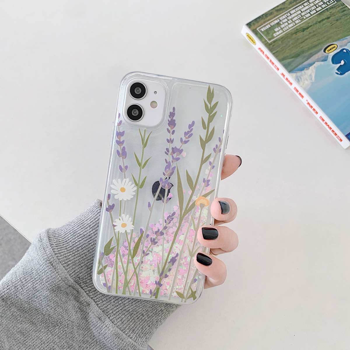 Ghép hợp đồng hoa cho iPhone 12 mini / 12 pro 11 Pro XS Max XR X 8 7+ 6 6s Plus Glitter Foil Powder CaseBling Phone Case Cover trong suốt | BigBuy360 - bigbuy360.vn