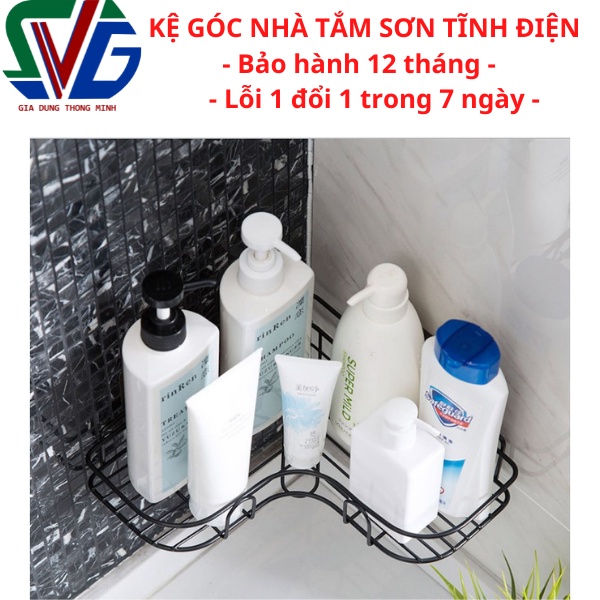 Giá kệ nhà tắm, kệ góc nhà tắm loại dán chắc chắn sơn tĩnh điện
