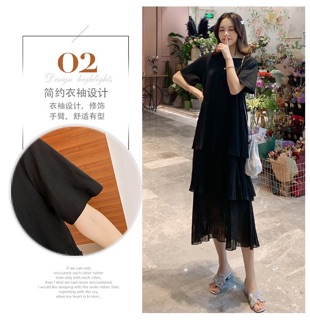 (Order) Đầm dáng dài phối voan tầng - 2019