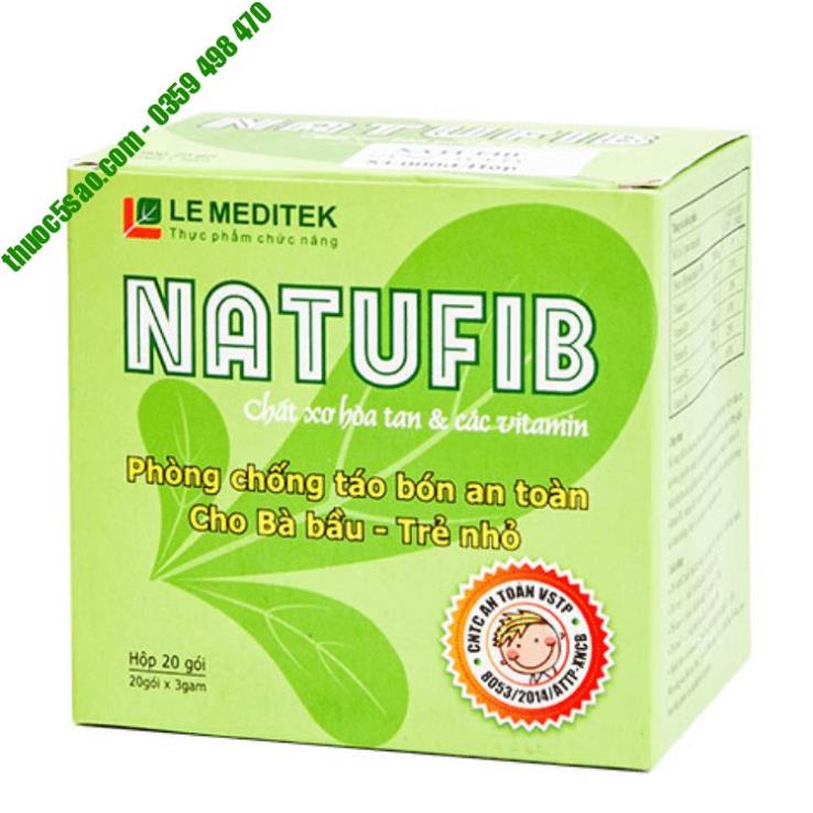 Natufib - Bổ sung chất sơ hòa tan, hỗ trợ táo bón - Hộp 20 gói