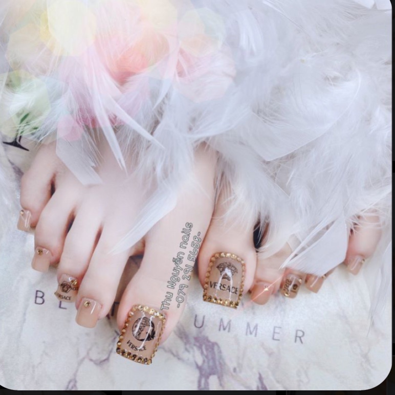 A4 Bộ 24 móng chân giả kèm keo dũa