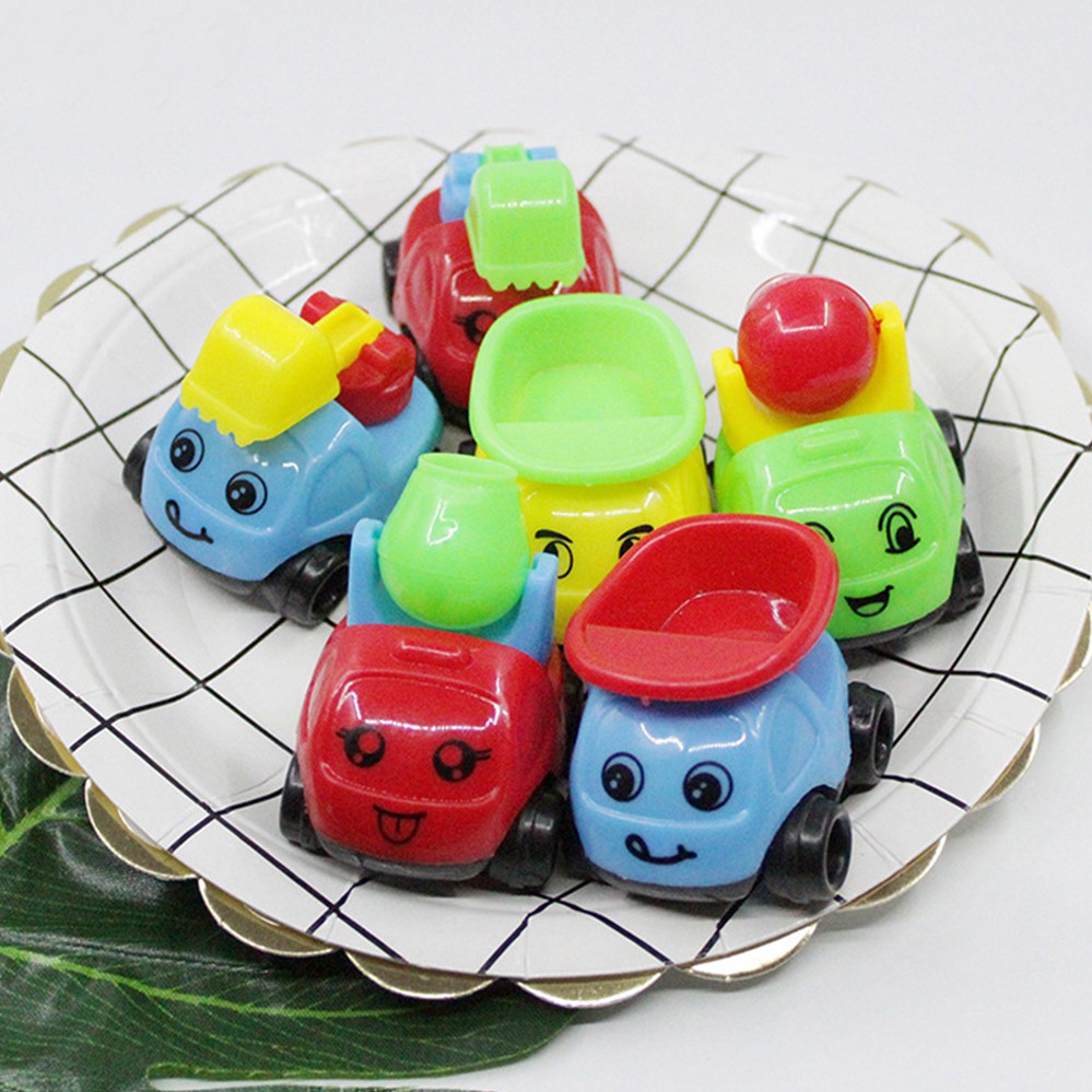 Set 8 đồ chơi xe công trình New4all Cars 5.5 cm dễ thương (Xe ben, xe bồn, xe cẩu, xe máy xúc) cho bé nhập vai vui chơi