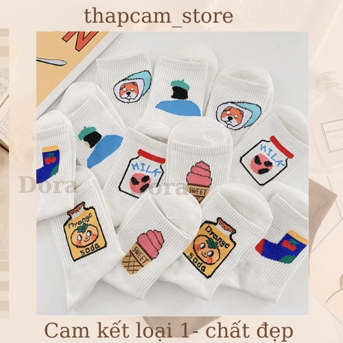 TẤT cao cổ TRẮNG DỆT MILK SWEET