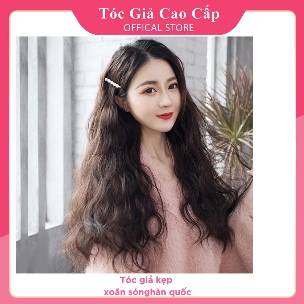 Tóc giả kẹp xoăn 3 trục- loại kẹp ngang 6 phím, A13