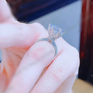 Nhẫn Nữ Kim Cương Màu Trắng Đủ Size Dễ Thương - Đi Tiệc Cực Sang Chảnh - Trang Sức Queen