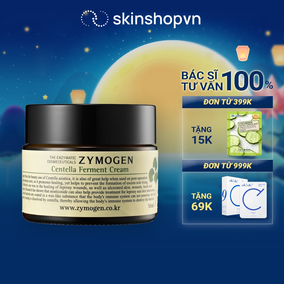 Kem Dưỡng Da Rau Má Zymogen Centella Ferment Cream 50ml Ngừa Mụn, Tái Tạo Da, Mờ Thâm, Lành Sẹo