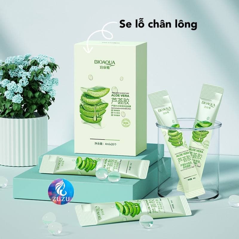 Mặt Nạ Ngủ Collagen Lô Hội 20 Gói Nâng Cơ Dưỡng Trắng Da Cấp Ẩm Giảm Mụn Mask Bioaqua Nội Địa Trung