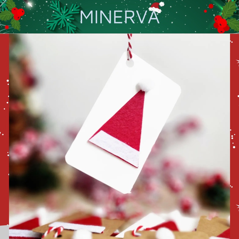 [CHRISTMAS] Thiệp giáng sinh handmade dạng treo hình nón Noel xinh xắn 9x5.2 cm
