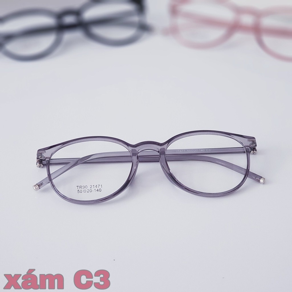 Mắt kính gọng dẻo hàn quốc cao cấp - kính mát giả cận nam nữ Tr90 21471 unisex AH163 | BigBuy360 - bigbuy360.vn
