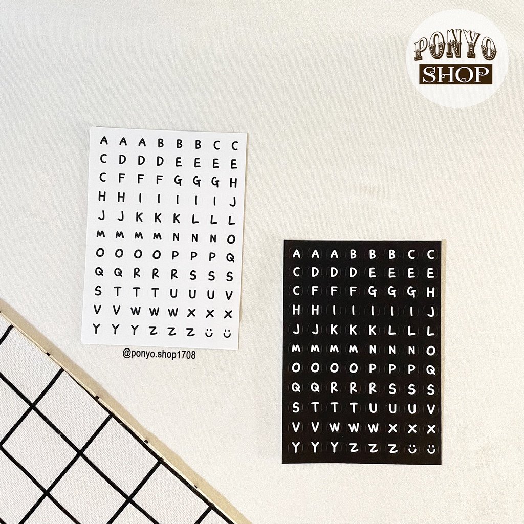 Sticker chữ cái Alphabet trang trí sổ tay