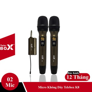 Micro Không Dây Karaoke Telebox K8 + Kèm Đầu Thu Mini Kết Nối Xa Tới 35m