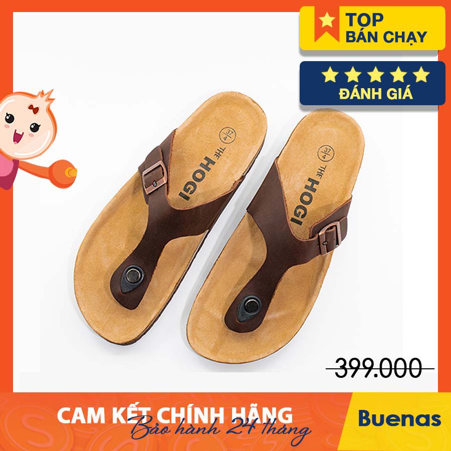 Giày Dép Đế Trấu Da Bò Thật Quai Ngang - Da Nâu [CHÍNH HÃNG - giày dép nam nữ unisex] HG07DN