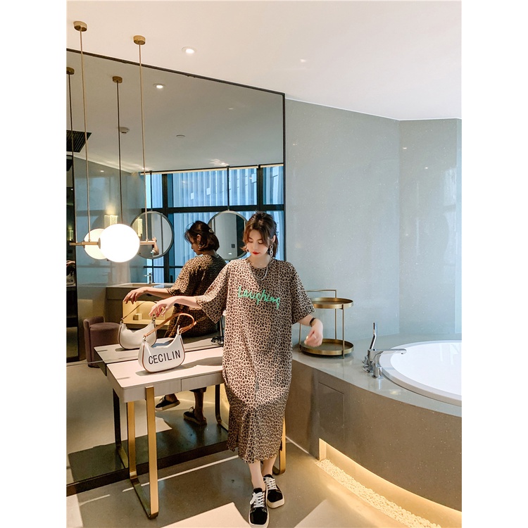 Váy Bầu Đầm Bầu Xinh Cotton Đẹp A2229 Da Báo