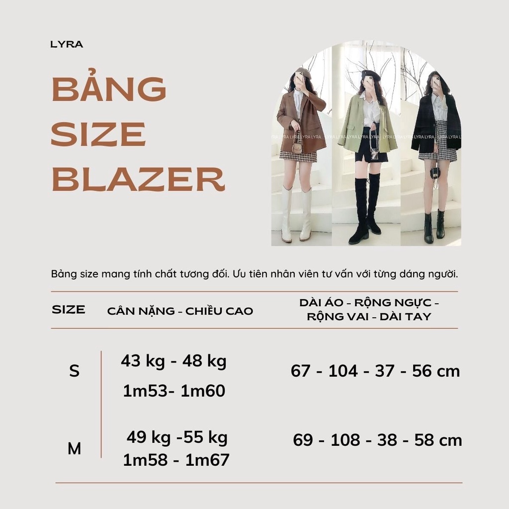Áo blazer design by LYRA, chất tuyết Hàn cao cấp trẻ trung, thanh lịch, nữ tính-LWTAK016