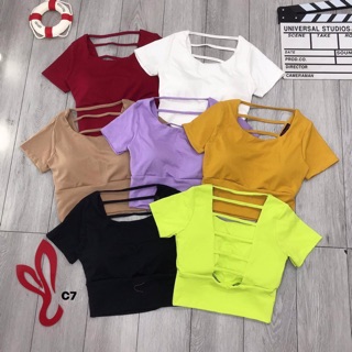 ÁO THUN CROPTOP HỞ LƯNG CÓ LÓT NGỰC