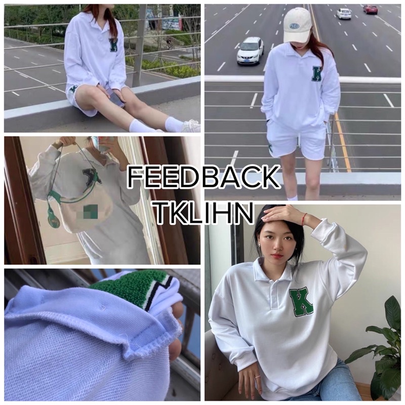 TKLIHN Áo SWEATER polo dài tay Ulzzang phong cách ÂU MỸ 2021 KÈM 2 ẢNH THẬT Ở CUỐI | BigBuy360 - bigbuy360.vn