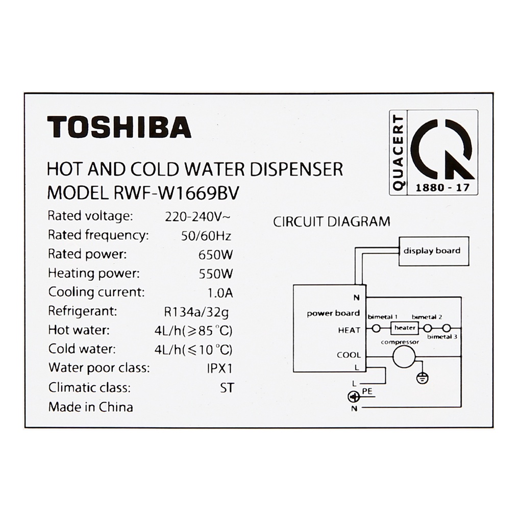 Cây nước nóng lạnh Toshiba RWF-W1669BV(K1)