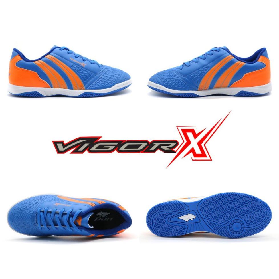 Giày đá bóng Futsal Pan Thái Lan Vigor X đế IC chính hãng màu xanh bích, giày đá banh Pan Vigor X IC l