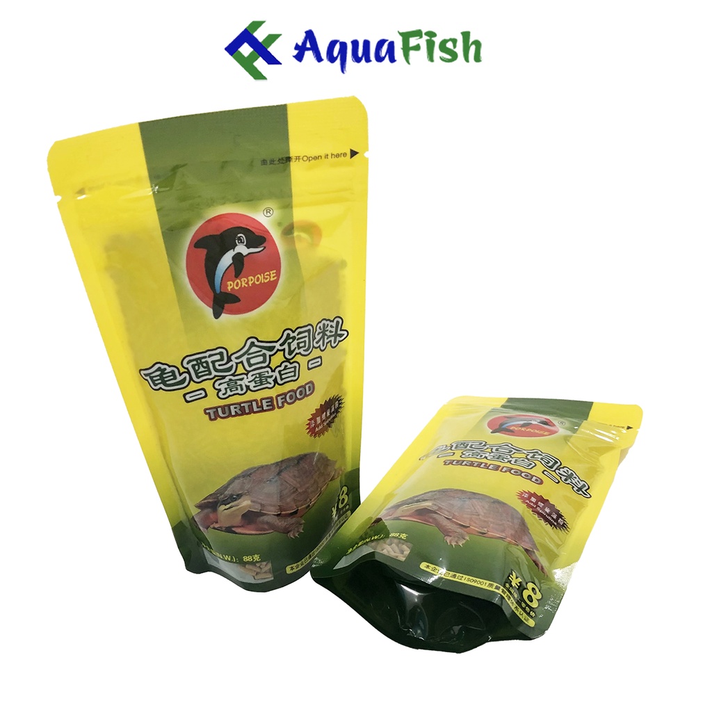 Thức ăn chuyên dụng cho rùa cảnh nhãn hiệu Porpoise gói 88g (giúp rùa ham ăn, nhanh lớn, tăng sức đề kháng)