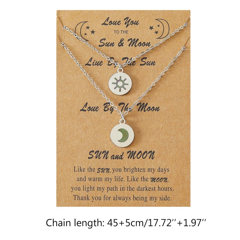 Vòng cổ Tình Bạn Mặt Trăng Và Mặt Trời Bằng Thép Không Gỉ