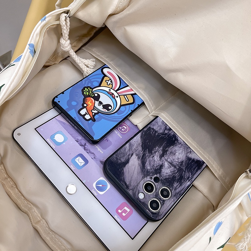 Ba Lô Đi Học / Du Lịch Chống Thấm Nước In Họa Tiết Hoa Xinh Xắn Thời Trang Cho Nữ