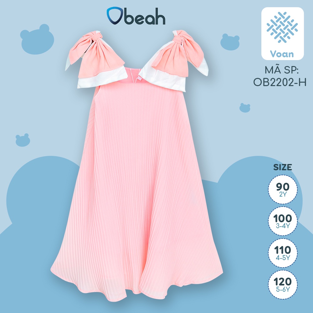 Kiếu váy xếp ly Obeah hàng thiết kế tiếu thư Full size từ 90 đến 120 cho bé gái từ 2 tuổi đến 7 tuổi