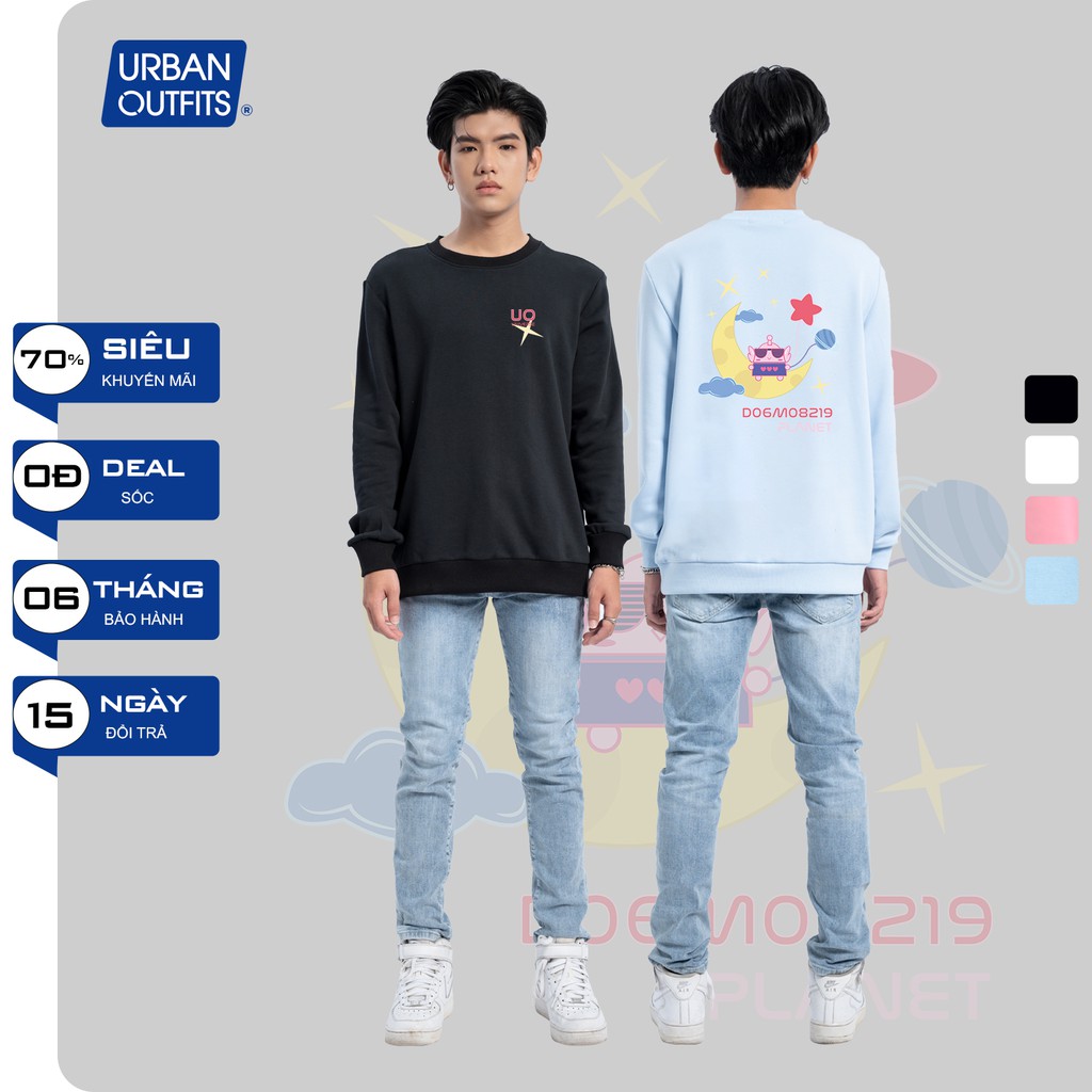 Áo Sweater Form Rộng Nữ Nam URBAN OUTFITS In Mặt Trăng DO6M08219 Planet SWO32 Thun Cotton Nỉ 4 Chiều Local Brand