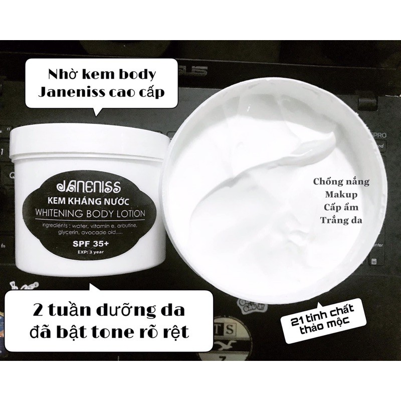 [Tăng Tẩy Tế Bào Chết| 1000g] Body Kem Tem Đen Cấy Trắng Kháng Nước Janeniss | BigBuy360 - bigbuy360.vn