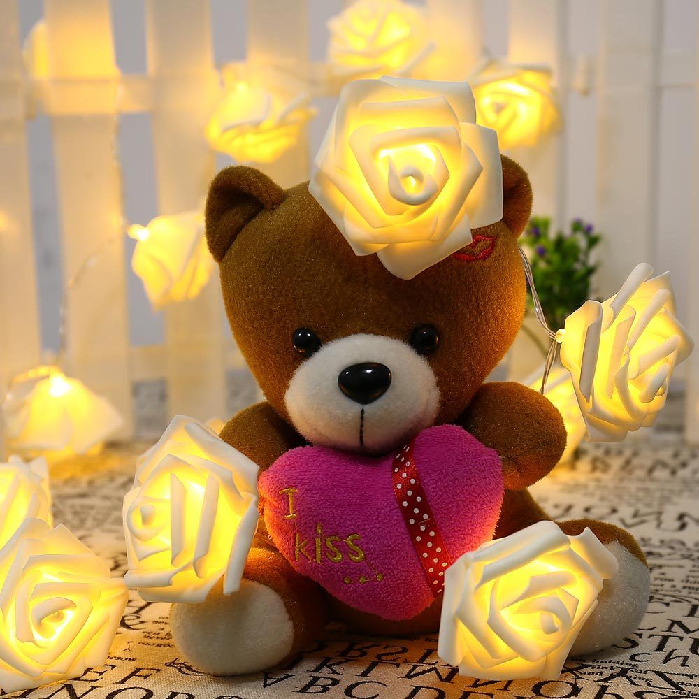 Dây Đèn LED 20 Bóng Hình Hoa Hồng Trang Trí Lãng Mạn