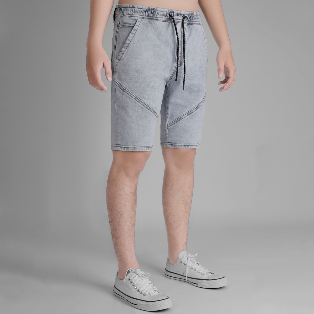 Quần short jean nam xanh denim MRC S312 chất cotton cao cấp, form ôm vừa vặn, tôn dáng, trẻ trung - MENFIT