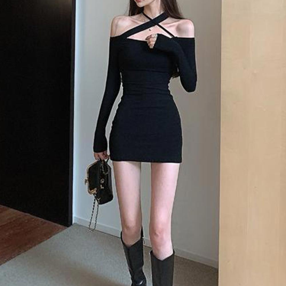 Đầm nữ dáng ôm trễ vai phong cách Hàn Quốc gợi cảm