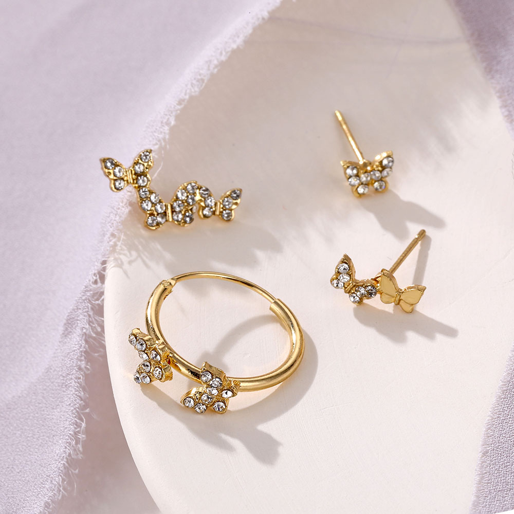 Set Hoa Tai Hình Bướm Phong Cách Hàn Quốc Cho Nữ