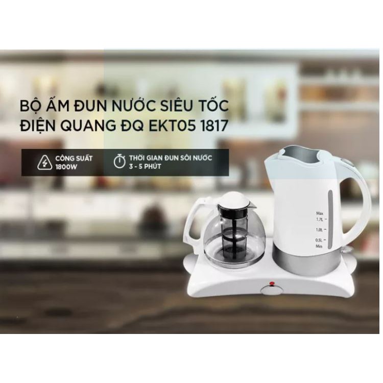 BỘ ẤM ĐUN SIÊU TỐC ĐIỆN QUANG LOẠI TỐT EKT05, bàn trà điện, phòng tiếp khách sang trọng, bình trà giữ nhiệt nóng, xịn